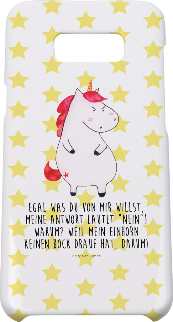 Mr. & Mrs. Panda Samsung Galaxy S8 plus Handyhülle Einhorn Wut - Weiß - Geschenk, Handy, Arbeit, Nein, Lustig, Unicorn, Cover, Einhörner, Case, ...