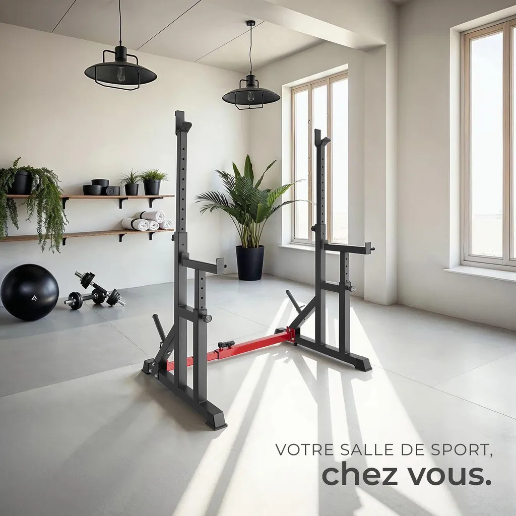 Rack de musculation Creed noir pour squat et développé couché stable - 7