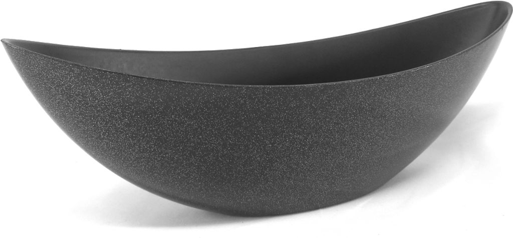 Kunststoff Blumentopf Schiff schwarz-glitter 39 x 13cm Produktbild 