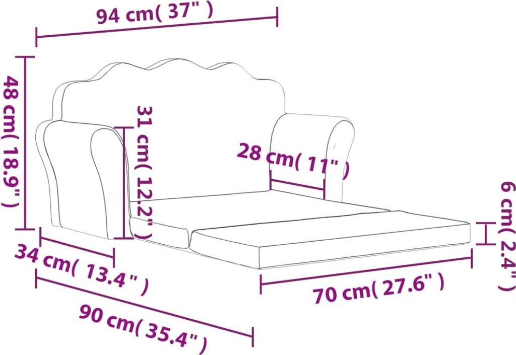 Best Möbel Kinder-Schlafsofa 2-Sitzer Hellgrau mit Sternen Produktbild 3