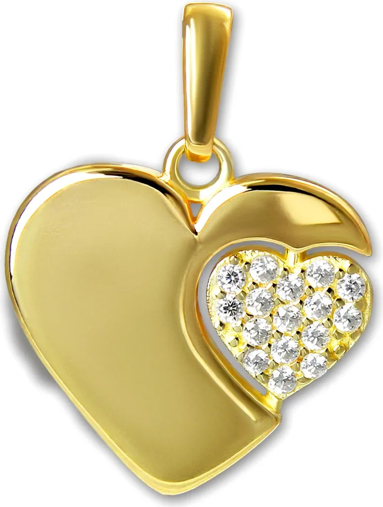 Pendentif cœur en or jaune et zirconium pour femme GoldDream GDH523WY