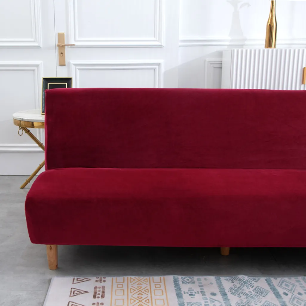 Easy-Going Housse de Canapé Extensible Bordeaux pour Futon sans Bras - 2