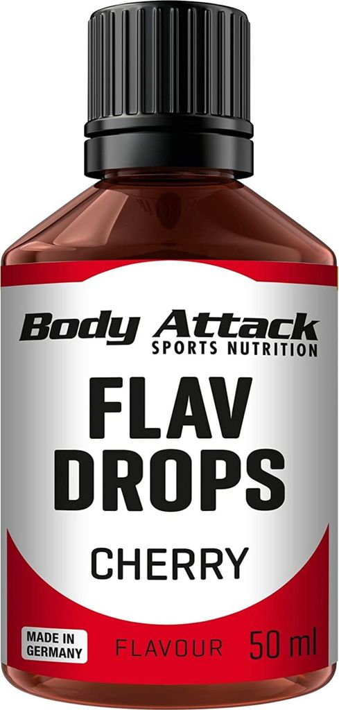 Body Attack - Flav Drops Flavour Drops Aroma Tropfen zuckerfrei Geschmackstropfen ohne Kalorien – Cherry / 50ml