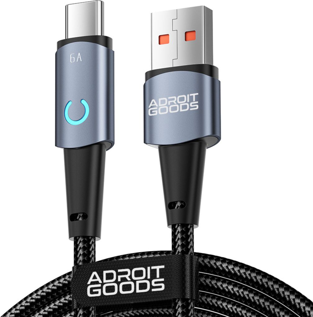AdroitGoods USB-C kábel - 200 cm - rýchla nabíjačka - Obrázok produktu 