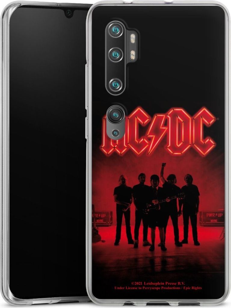 DeinDesign Handyhülle für Xiaomi Mi Note 10 Silikon Hülle Case Smartphone Schutzhülle ACDC Band Offizielles Lizenzprodukt