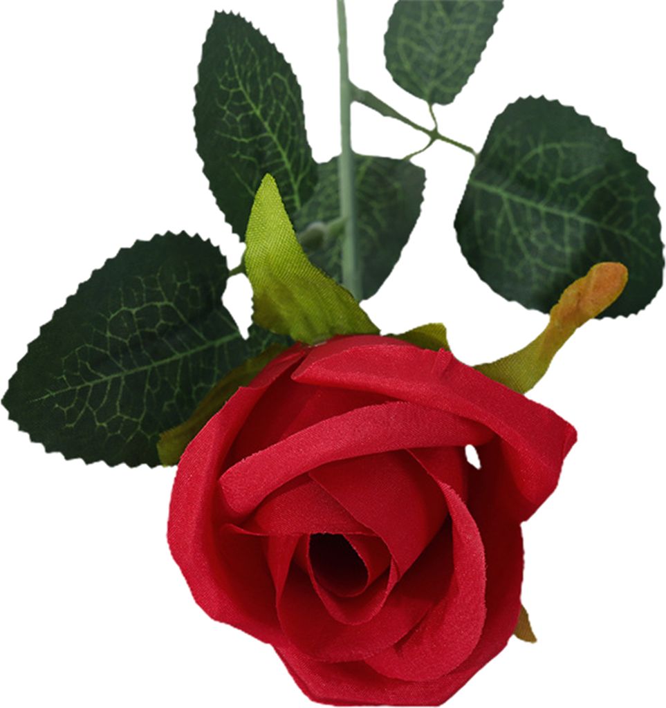 Simulation Blume Realistisch aussehende lebendige Farbfaften Silk Stoff Esstisch Dekoration Künstliche Rosenblume Orament Home Supplies-Rot