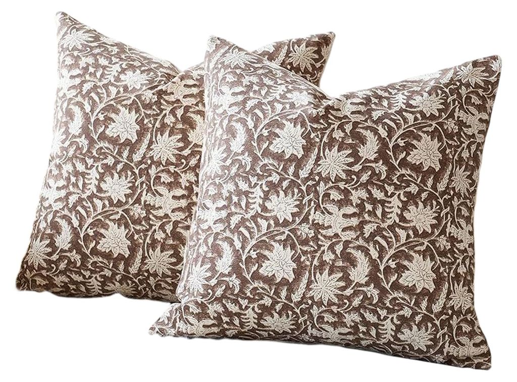 2er-Set Kissenbezüge mit verdecktem Reißverschluss, Vintage-Blumenmuster, für Sofa und Bett