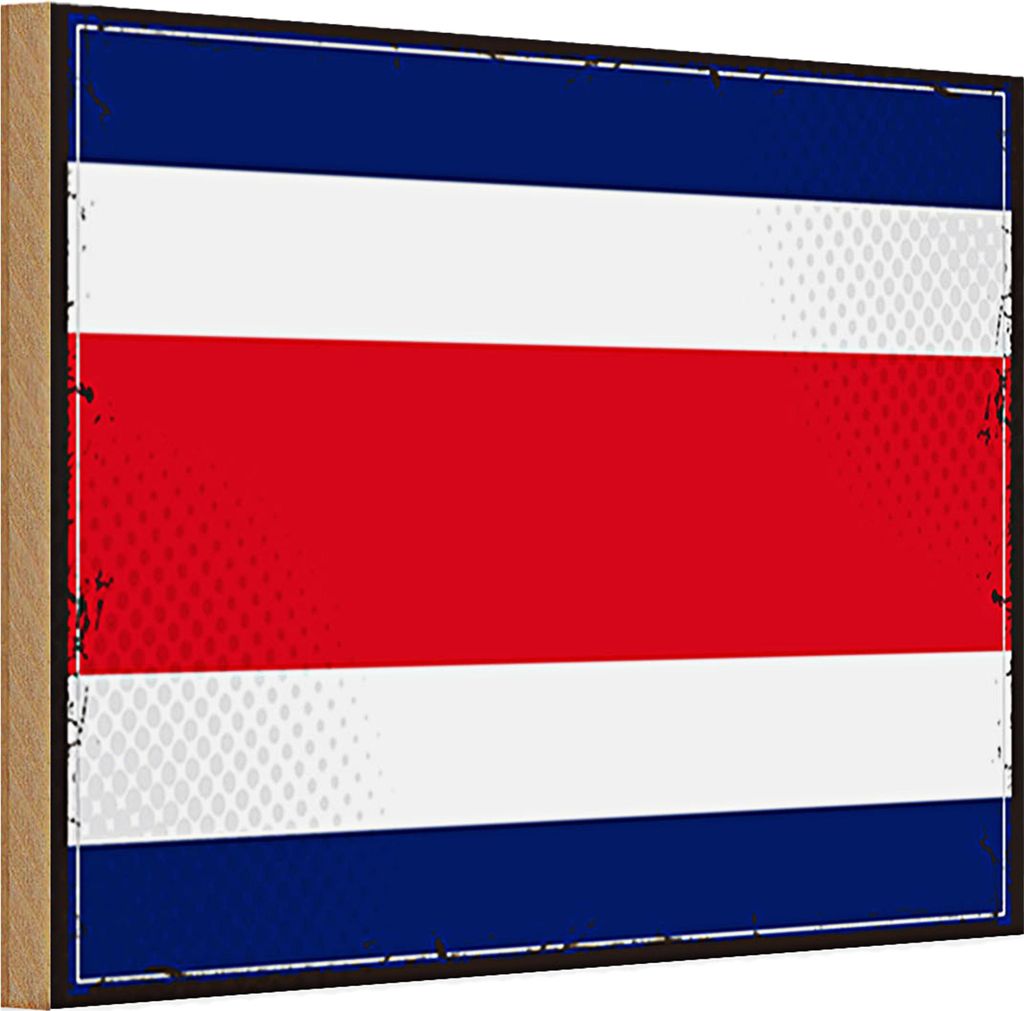 Holzschild Flagge Costa Rica 30x20cm Retro Costa Rica
