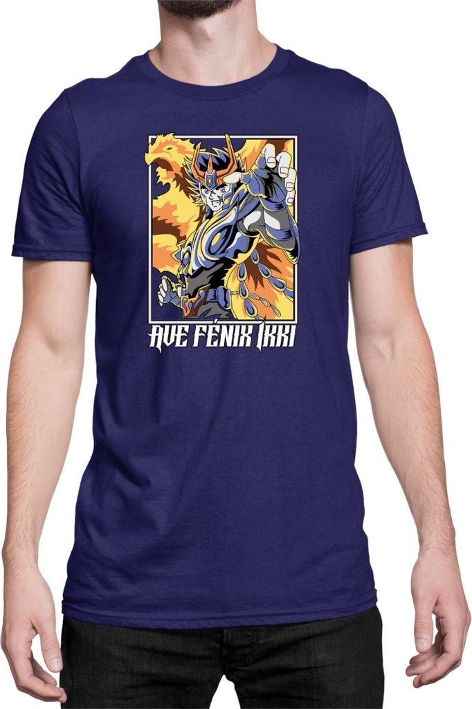 Herren T-Shirt Japan Anime Manga Saint Anime Seiya Ave Phenix Ikki, Man L / Dunkelblau