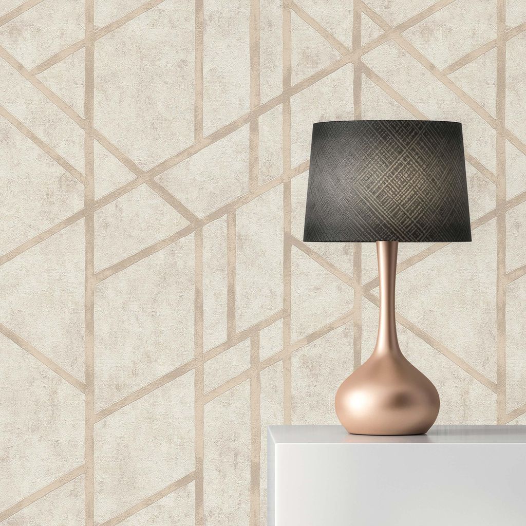 TADESSI Tapete Grafik Roberto M1-No.289 Vliestapete Creme Geometrische Tapete Wohnzimmer Schlafzimmer Küche