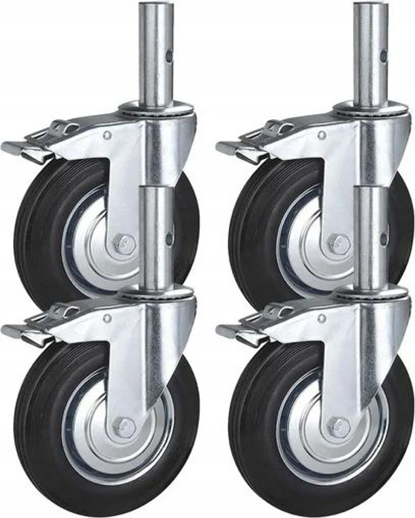 4x kółka obrotowe do dużych obciążeń 200mm z hamulcem | Zdjęcie produktu 