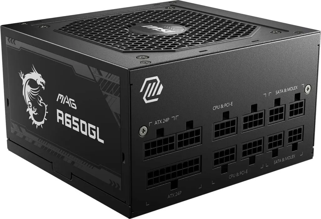 Bloc d’Alimentation MSI MAG A650GL 650W 80 Plus Bronze pour PC Gamer