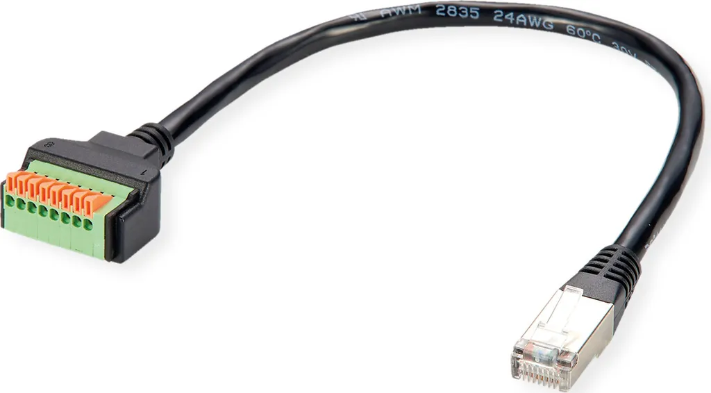 ROLINE Adaptateur RJ45 vers Bloc Terminal à Boutons Poussoirs 30 cm