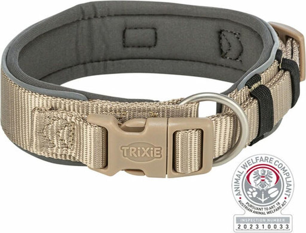 Hundehalsband Trixie Premium Graphit Sand M/L 40-48 cm