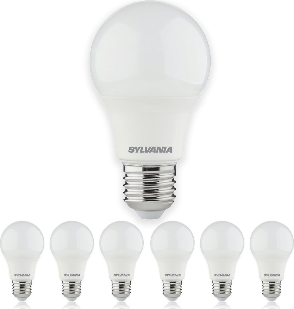 SYLVANIA LED Glühbirne E27 Neutralweiß | 60W Ersatz | 806 Lumen | 4000K Leuchtmittel | 6er Pack