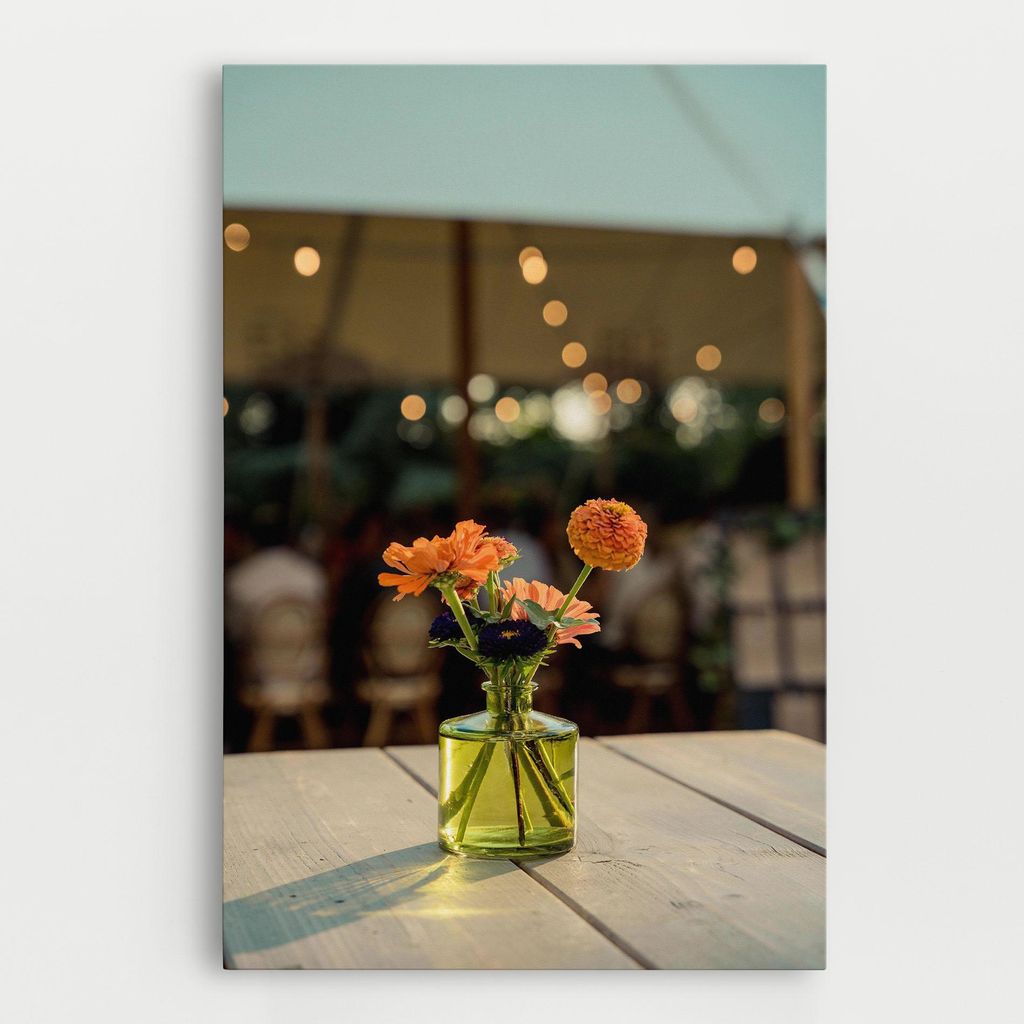 ARTHUB Leinwandbild 50x70 cm, Orange Flowers Vase | Wohnzimmerdekoration, Hängende Bilder, Wanddekoration, Heimdekoration, Blumen, Blumen in der...