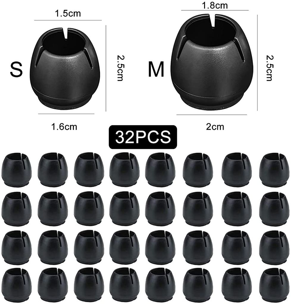 10 Stücke Schwarz Stuhlbeinkappen Fußbodenschutz Stuhlfüsse Kappen aus 