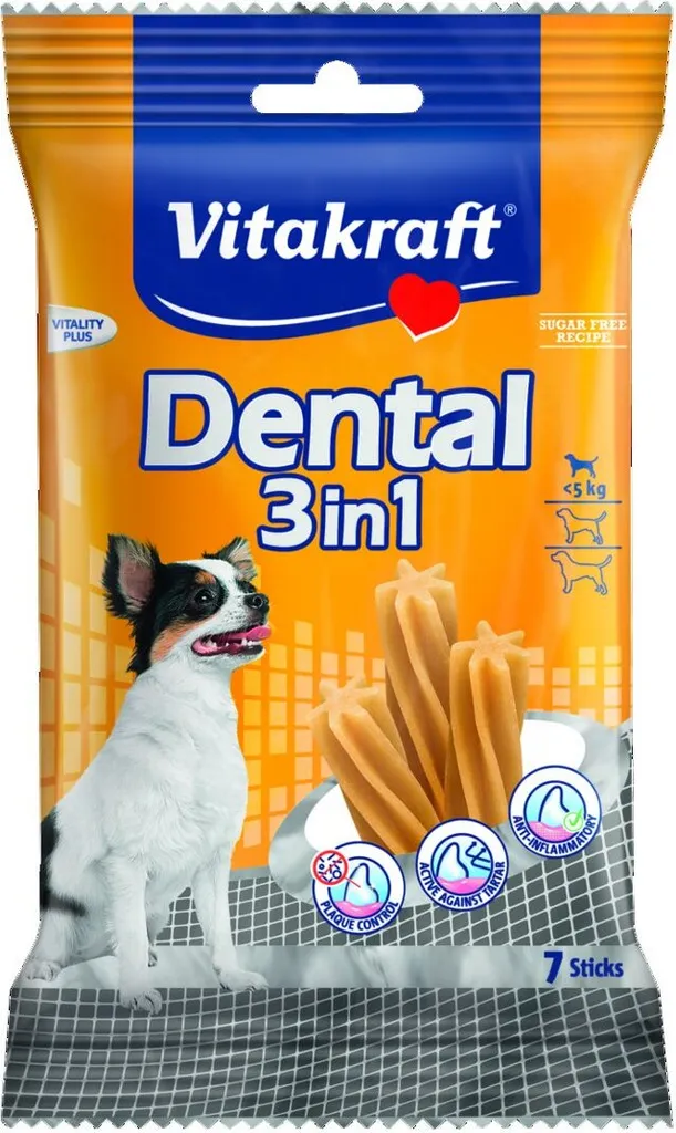 Friandise Dentaire Vitakraft Dental 3in1 Action Anti-Tartre Chien 5kg