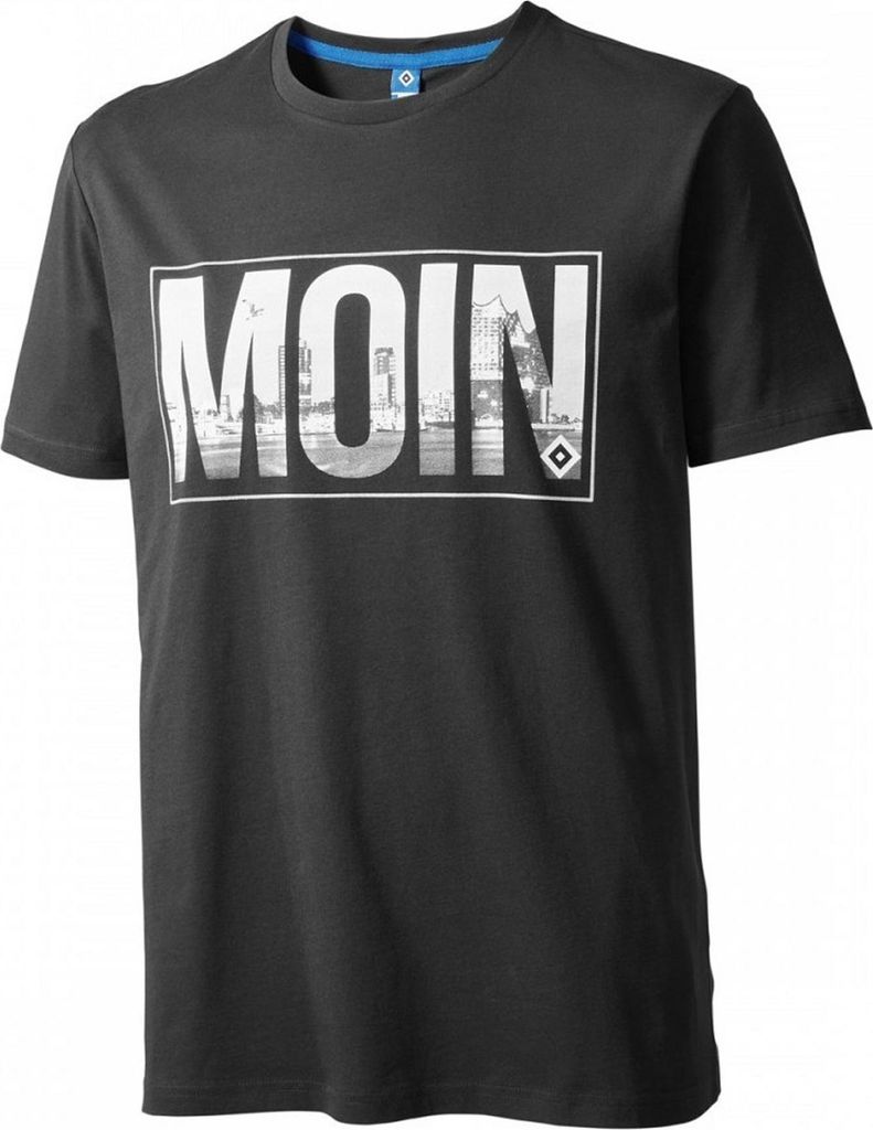 Hamburger SV HSV T-Shirt „Bela“ – Offizieller Fanartikel – Schwarzes Shirt mit MOIN-Schriftzug, Skyline & Raute – 100% Baumwolle