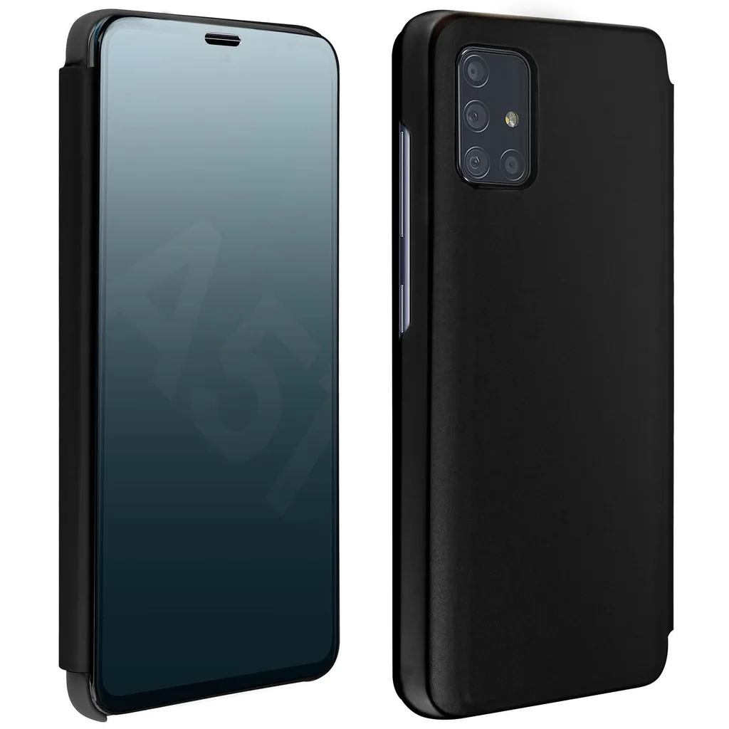 Custodia Avizar Mirror View Samsung A51 - Design Sottile Nero