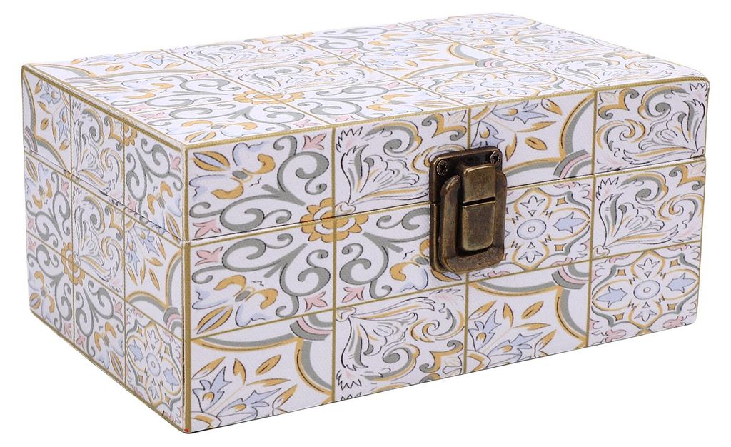 Leather Wooden Storage Box Desktop Dust Proof Decorative Leather Jewelry Box with Buckle for Jewelry Earrings Necklaces