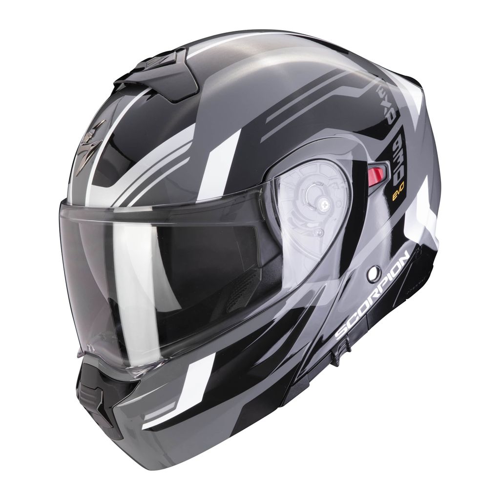 Motorradhelm SCORPION EXO-930 EVO SIKON grau/schwarz/weiß – MIT PINLOCK XS