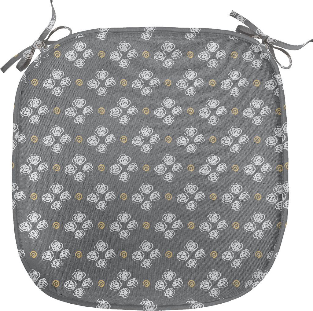 ABAKUHAUS Kindergarten Polster für Esszimmerstühle, Scribble Spots Spirals, Dekoratives wasserfestes Kissen mit Riemen für Küchensitze, 40 cm x...