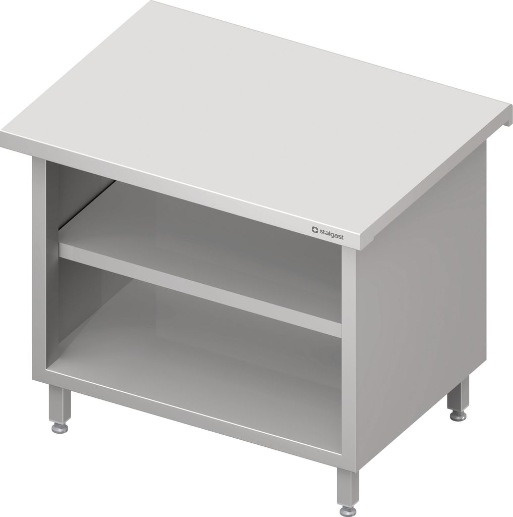 Neutralausgabe "Free Flow" mit offenem Unterschrank 1300x750x880 mm Edelstahldeckplatte