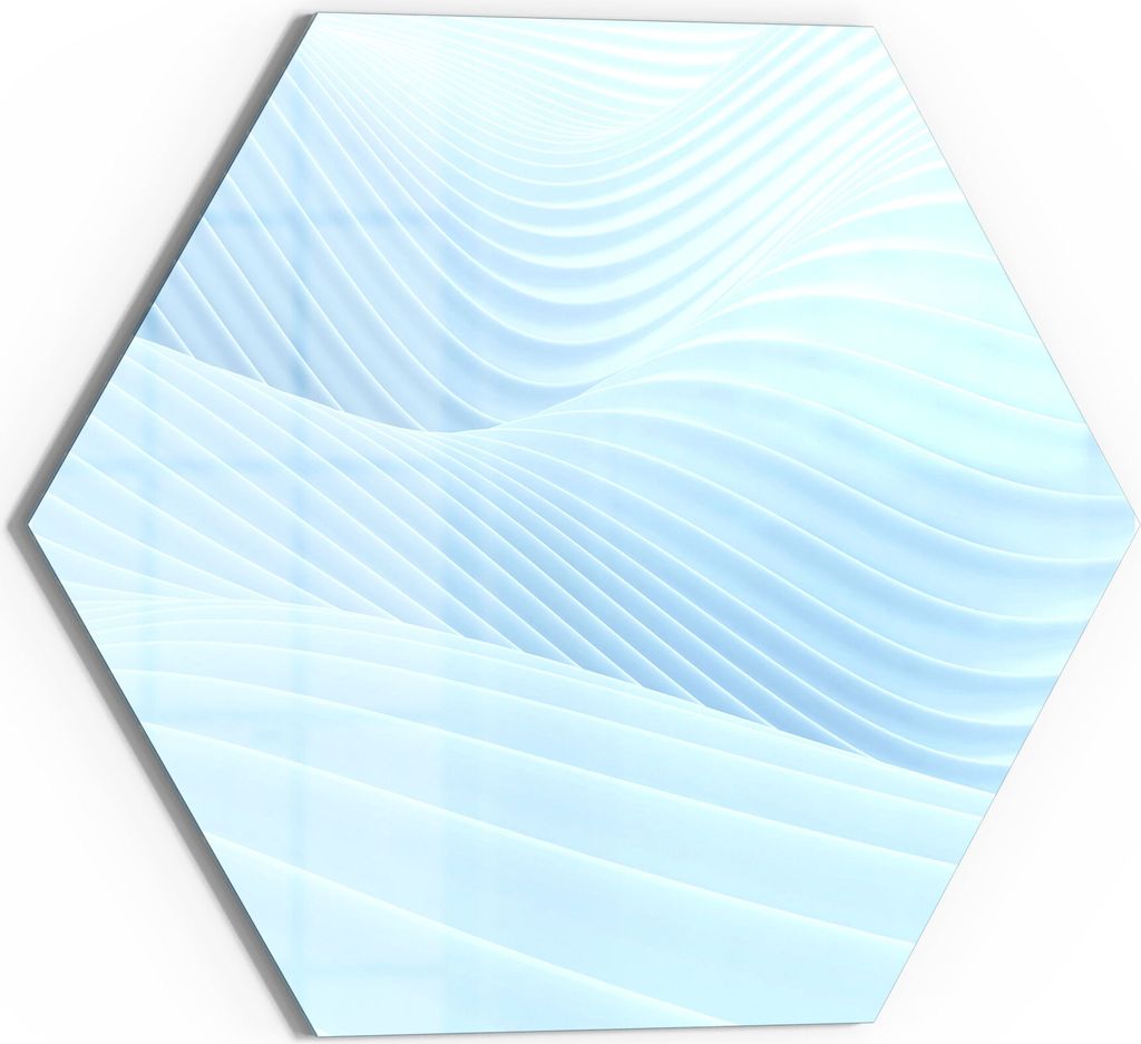 DEQORI Magnettafel Glas 55x48 cm 6-eckig 'Futuristische Wogen' beschreibbar Whiteboard