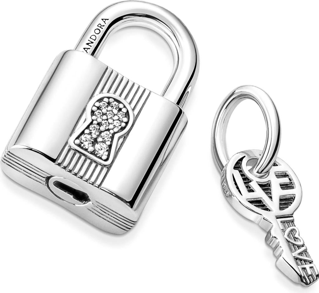 Pandora Charm  "Vorhängeschloss mit Schlüssel" Silber, Produktbild 