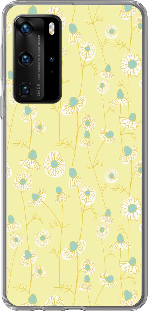 MuchoWow Handyhülle Schutzhülle Hülle für Telefoonhoesje Huawei P40 Pro Mädchen - Kamille - Blumen - Muster - Mädchen - Kind - Kinder Silik...