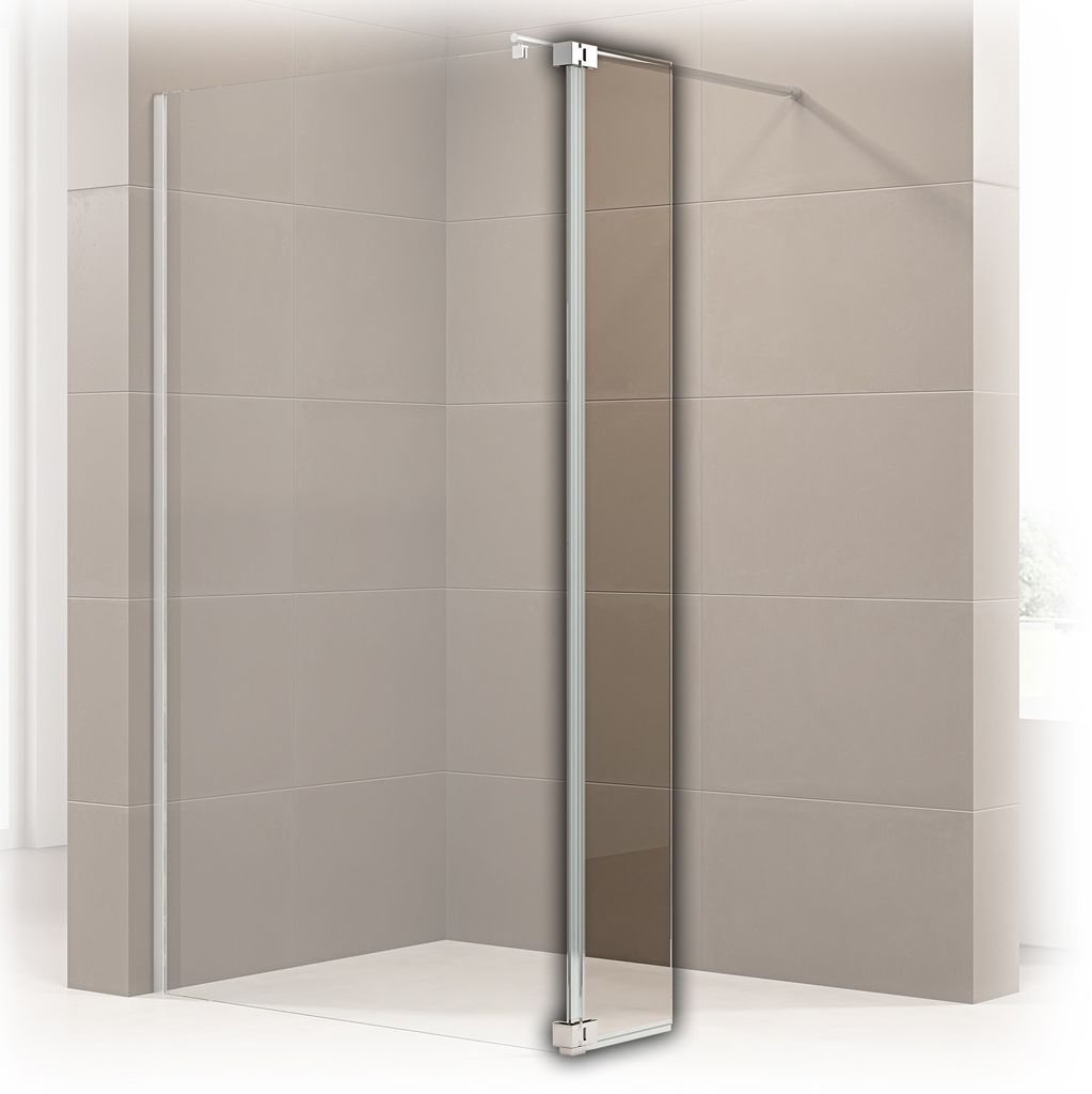 Seitenelement Spritzschutz Echtglas NT106 - Zubehör Walk-In Dusche - 10 mm - Glas wählbar, Glasart:Klarglas