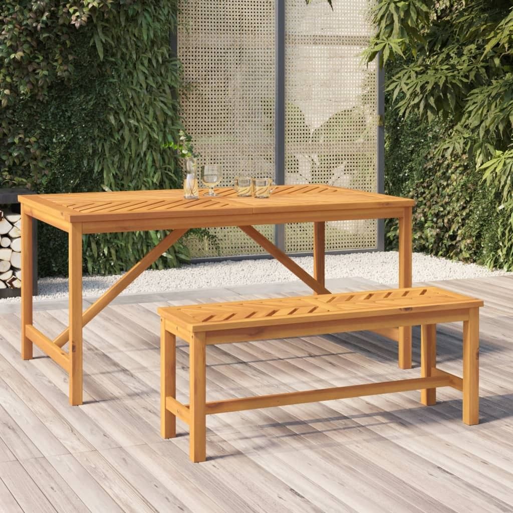 The Living Store Gartenbank 110 cm Massivholz Akazie