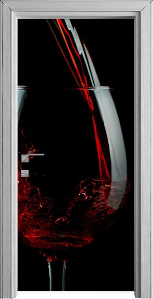 Tür Selbstklebende 90x210 cm Türfolie Türtapete Klebefolie - Wein Glas