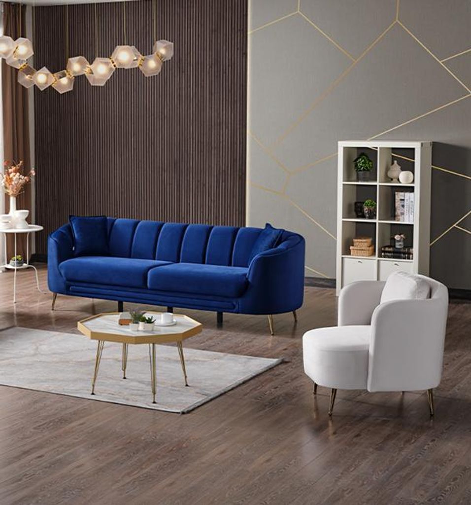 Wohnzimmer Set Hochwertig Sitzgruppe Sofa 3 Sitzer Dreisitzer Sessel Modern