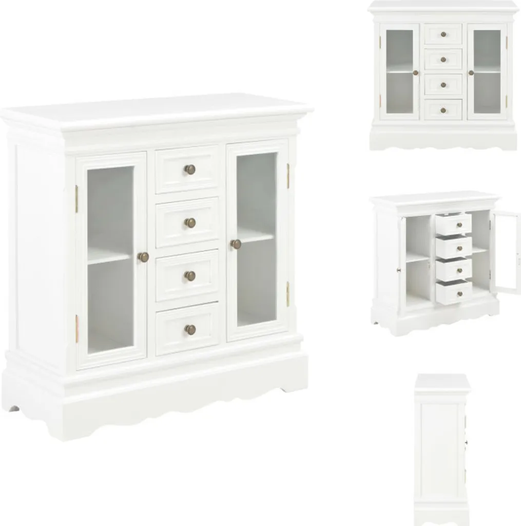 vidaXL Buffet Blanc 70x28x70 cm en Pin Massif - Petit Meuble de Rangement