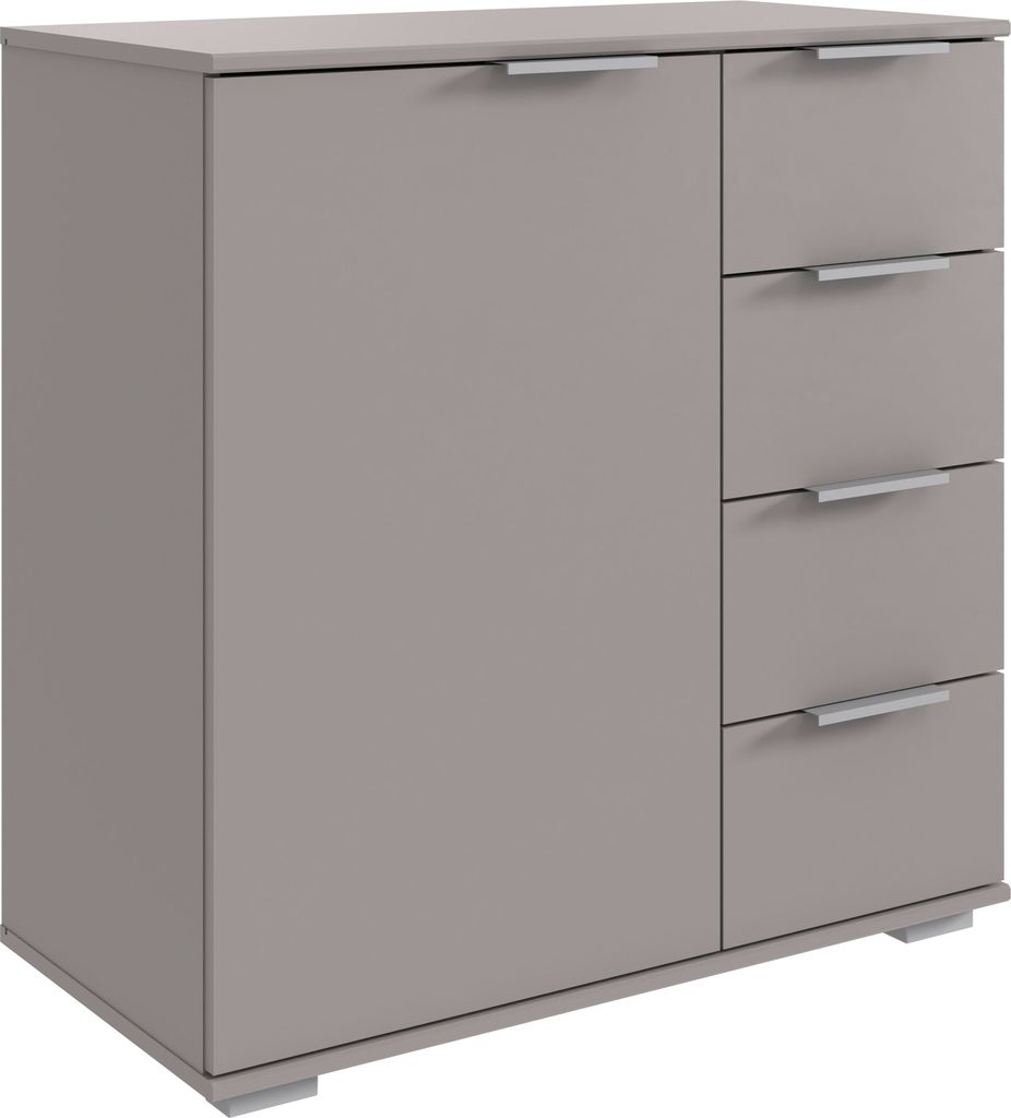 Kombikommode >Easy Plus< 1 Tür, 4 Schubladen, in SAHARAGRAU - 81x83x41cm (BxHxT)