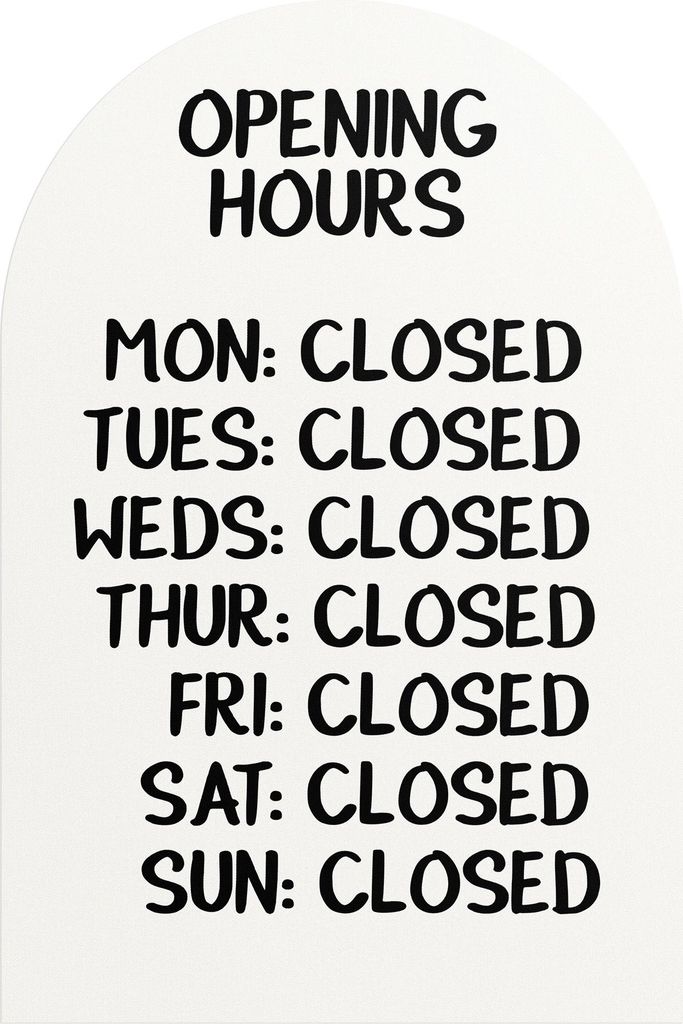 DEQORI Fototapete Rundbogen 100x150 cm 'Meine Öffnungszeiten' Wand Tapete Sticker