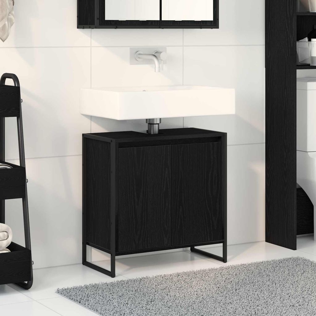 Maison Exclusive - Badezimmerschrank mit Tür Schwarz Eichen-Optik 60 x 30 x 60 cm