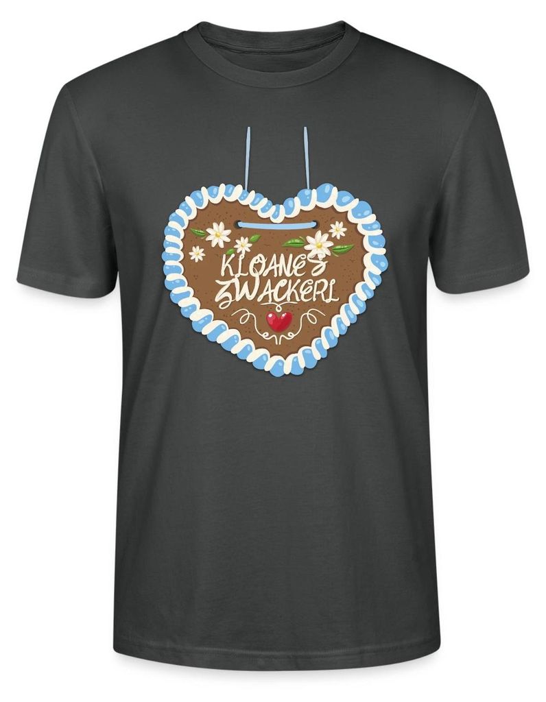 Spreadshirt Lebkuchenherz design Kloane’s Zwackerl Uni Bio T-Shirt, 3XL, Anthrazit