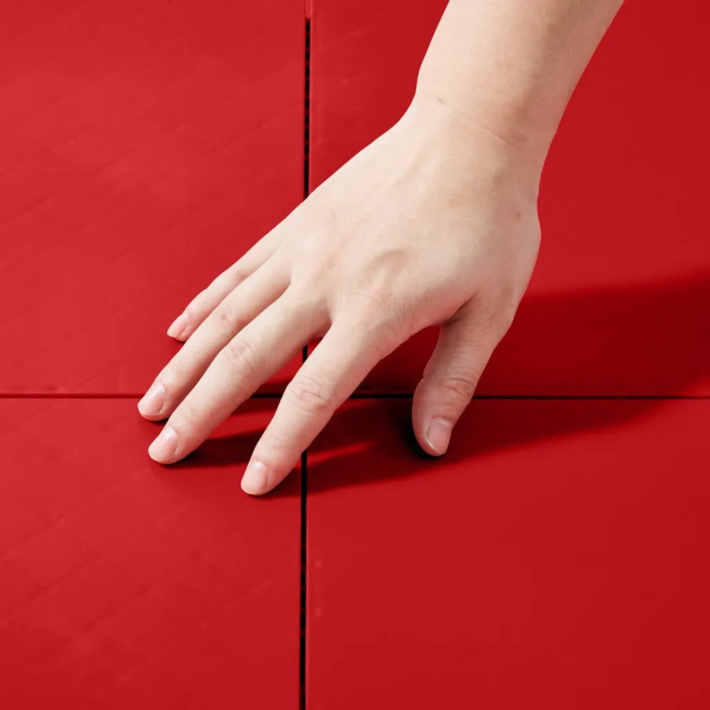 Set Pavimentazione Palestra Rosso 8 Pezzi - Piastrelle Puzzle Heavy Duty - 11