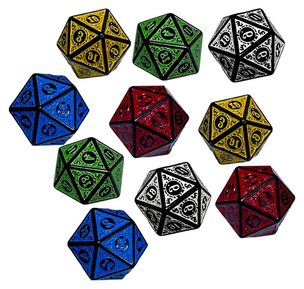 Astrologie Würfel, Sternbild Würfel, 10 Stück D20, Zubehör für Brettspiele, klare Symbole, Set für Spielabende, Sternbild Astrologie Rollenspiel