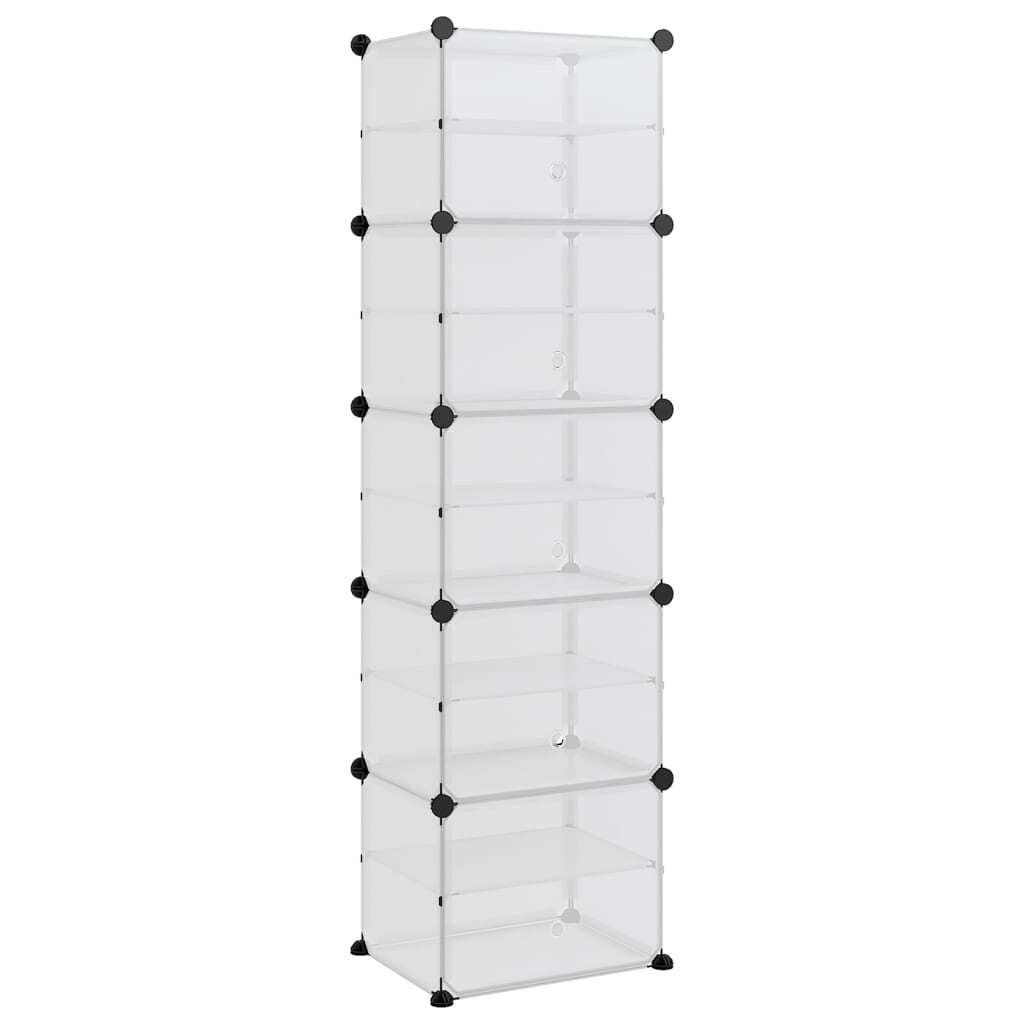 vidaXL Schuhregal Transparent 44x31,5x153,5 cm PP