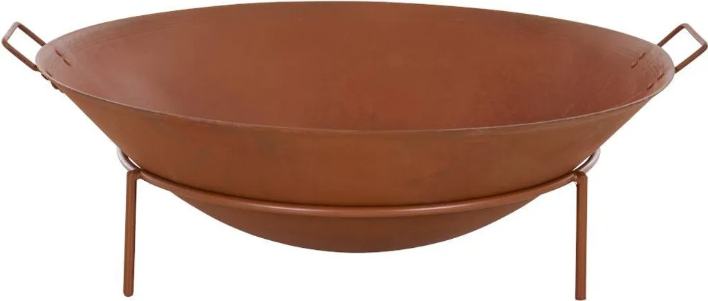 Bol à feu Design Rusty 70 cm - Braséro en Acier avec Poignées Latérales