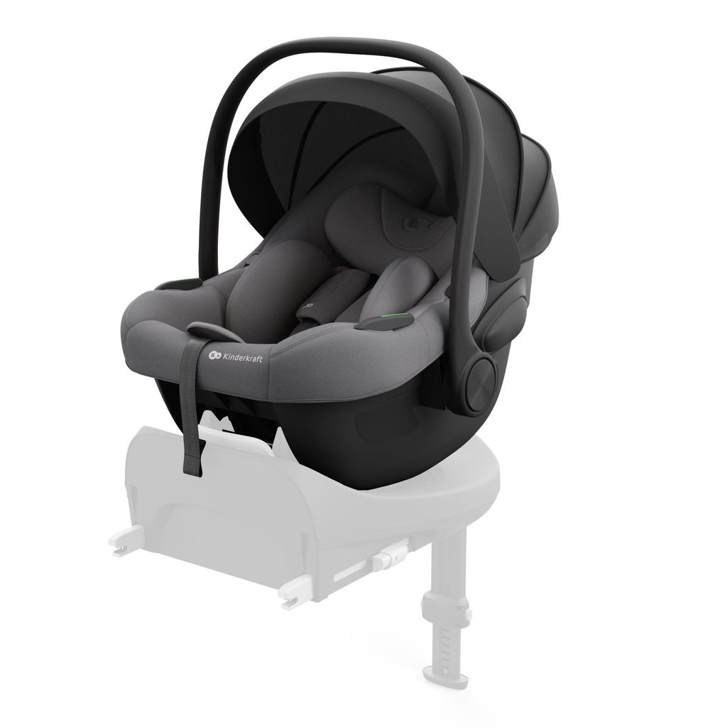 Kinderkraft I-LITE i-Size Babyschale 40–87 cm – Ultraleicht (3,2 kg), ISOFIX & Gurtmontage, Sonnenverdeck, Grau