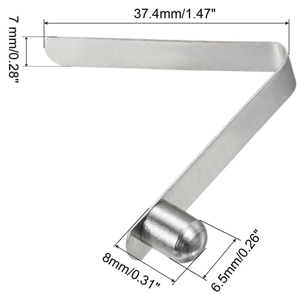 8x6.5mm Kajak Paddel Clips, 6er Pack Zeltstangen Clips aus Stahl V-f?rmige Einzelpin-Druckknopf-Federclips zur Fixierung von Rohren fš¹r Camping ...