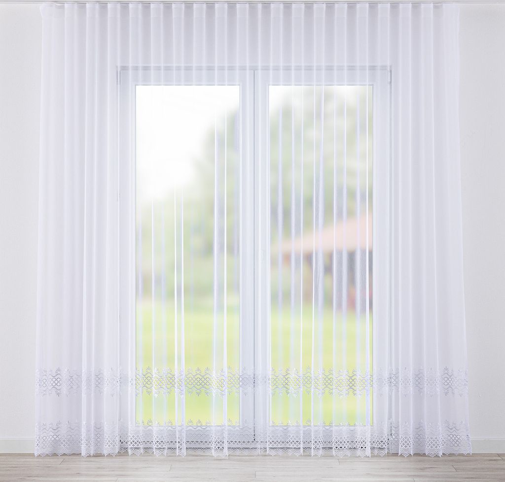 Dekoria Gardine mit Kräuselband, weiß, 300 x 245 cm