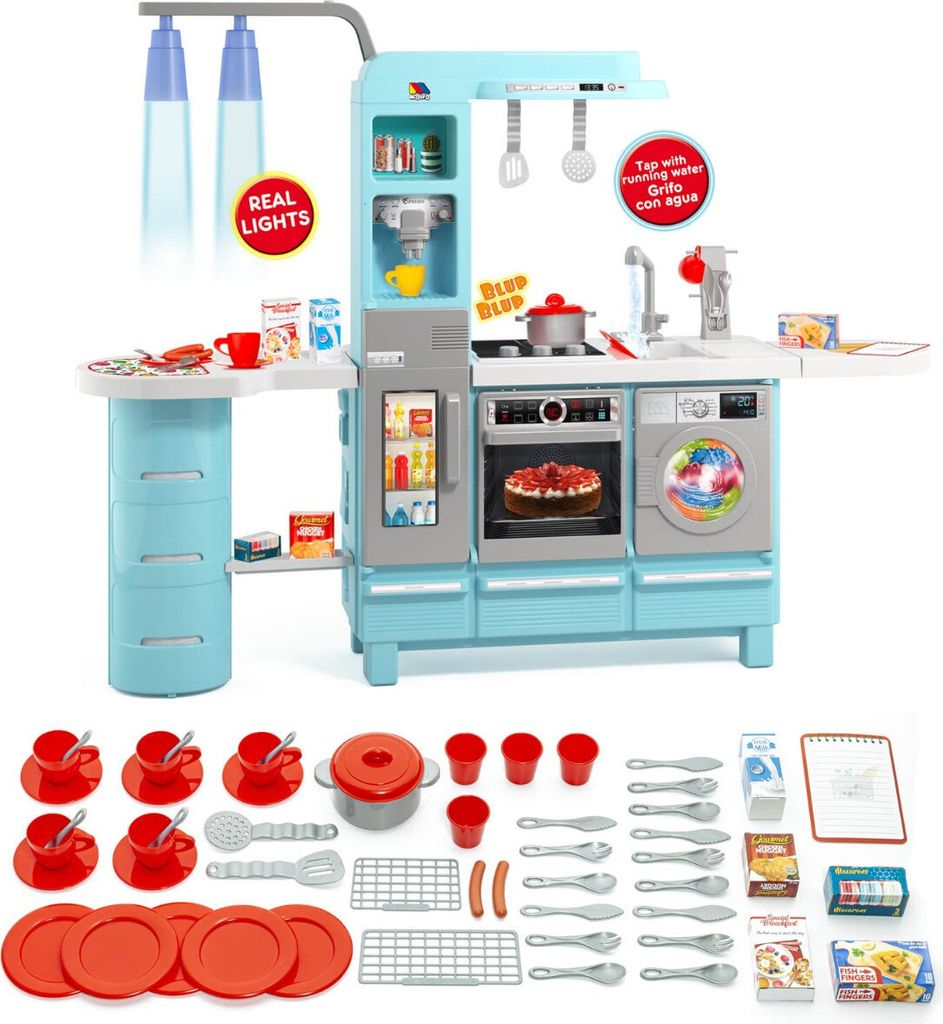 Elektronische Spielzeugküche Gourmet Blau + Set mit Küche