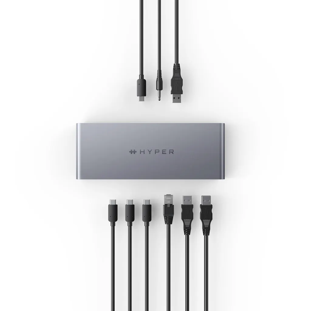 Dock Thunderbolt 4 HyperDrive 96W avec transfert 40Gbps et Gris Spatial - 7