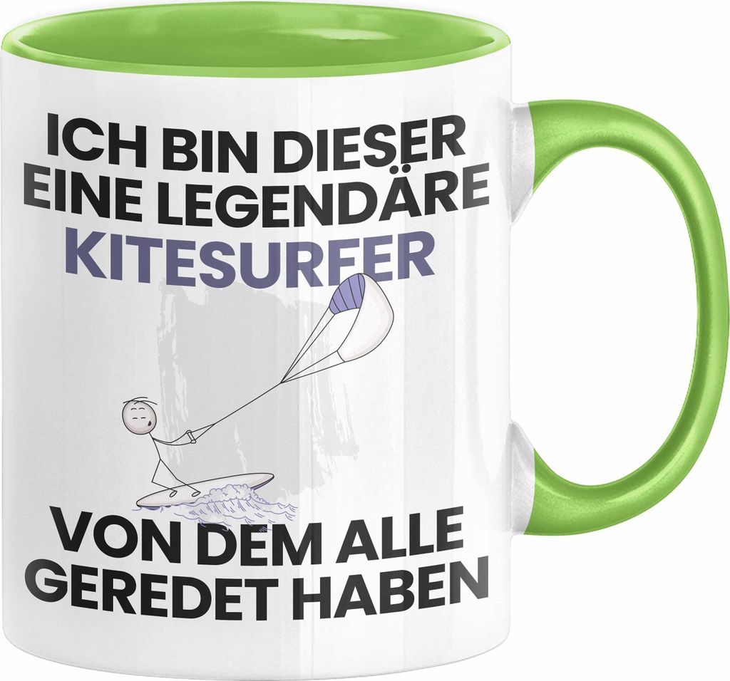 Kitesurfer Geschenk Tasse Lustige Geschenkidee Geburtstag für Kitesurfer Ich Bin Dieser Legendäre Kitesurfer Von Dem Alle Geredet Haben Kaffee-Be...